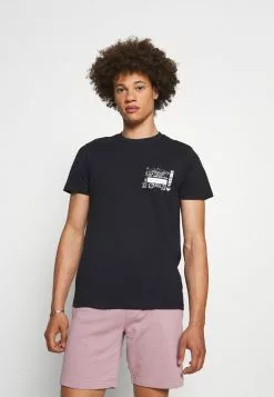 Brave Soul SAMWELL - Camiseta Estampada - Rich Navy/optic White, Hombre