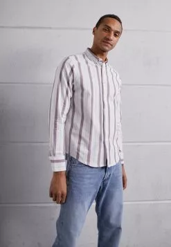 Brave Soul DOMAIN - Camisa - Light Blue/red/optic White, Hombre