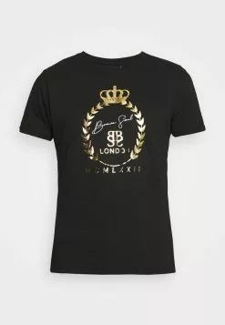 Brave Soul Camiseta Estampada - Jet Black/gold, Hombre -Brave Soul Ventas 0390f979c9f34d4f9a046b3e1857f8f8