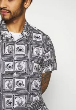 Brave Soul MOSAIC - Camisa - Black/white, Hombre -Brave Soul Ventas 039654b21cbf4eb4a864a24cc81b7529