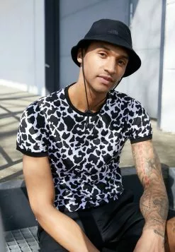 Brave Soul COW - Camiseta Estampada - White/black, Hombre