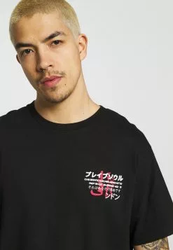 Brave Soul FIRE - Camiseta Estampada - Black, Hombre -Brave Soul Ventas 0456e64a1f0f4b3282abb9c353237bd1