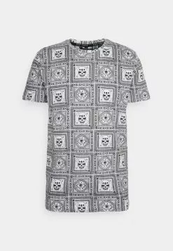Brave Soul Camiseta Estampada - Optic White/jet Black, Hombre