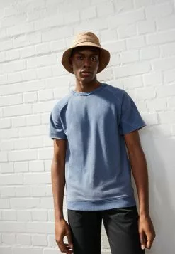 Brave Soul KELLER - Camiseta Estampada - Denim, Hombre