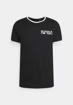 Brave Soul GLENN - Camiseta Estampada - Jet Black, Hombre