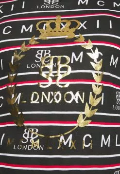 Brave Soul ROW - Camiseta Estampada - Jet Black/red/white/gold, Hombre -Brave Soul Ventas 0bc4476015634fdd949e95f9f438ebd2