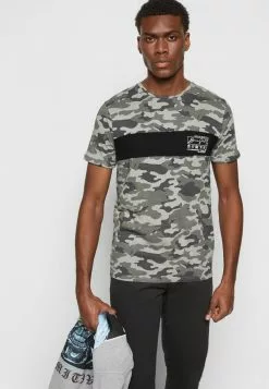 Brave Soul YOSHI - Camiseta Estampada - Grey Camo/jet Black/optic White, Hombre -Brave Soul Ventas 0bf949e6a5a44b8081ec62bb2fee908a