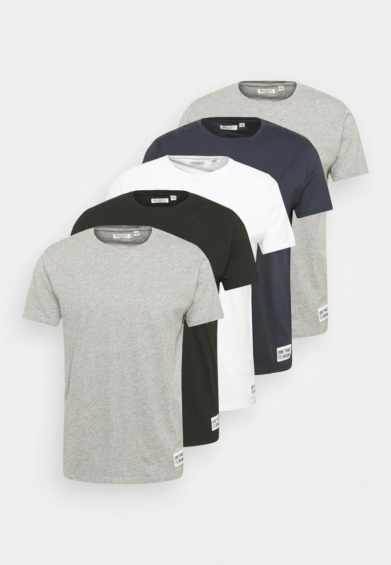 Brave Soul 5 PACK - Camiseta Básica - Optic White/black/navy, Hombre 10 Brave Soul 5 PACK - Camiseta Básica - Optic White/black/navy, Hombre - Imagen 10