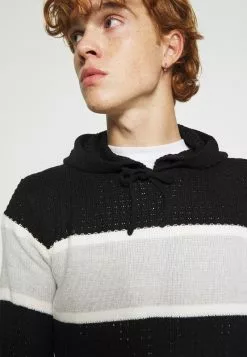 Brave Soul SCHOLES - Jersey De Punto - Jet Black/optic White/light Grey/white Twist, Hombre -Brave Soul Ventas 1013a593d6564f1e89a8edab2d6c7c0a