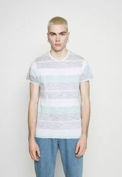 Brave Soul RANGE - Camiseta Estampada - Optic White/purple/mint/black, Hombre