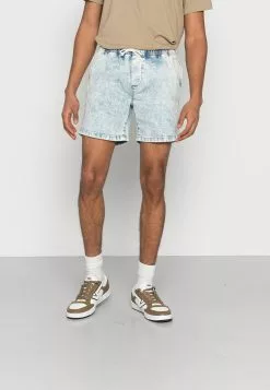 Brave Soul ADRIAN - Shorts Vaqueros - Blue Acid Wash, Hombre