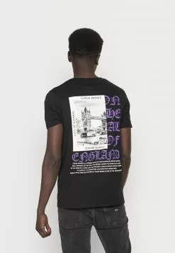 Brave Soul TOWER - Camiseta Estampada - Jet Black/multicolour, Hombre -Brave Soul Ventas 14463593a2d540a6b87a1a3de9b2f19e