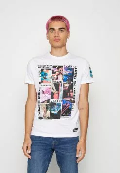 Brave Soul Camiseta Estampada - Optic White/multicolour, Hombre