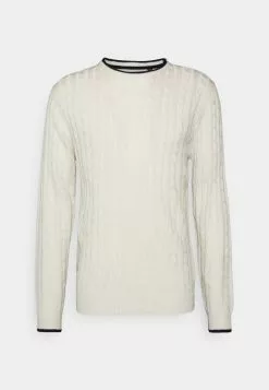 Brave Soul CLIFF - Jersey De Punto - Oatmeal/ Midnight Navy, Hombre -Brave Soul Ventas 1c54dc21ac1748a49c9a3e9d158786e9