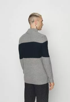 Brave Soul REINOLD - Jersey De Punto - Silver Grey Marl/ French Navy, Hombre -Brave Soul Ventas 1cf23af6f24a4911b05f63677d3269db