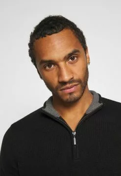 Brave Soul KESTER - Jersey De Punto - Jet Black/ Dark Grey Marl, Hombre -Brave Soul Ventas 232cf95c5cae44dcbd24356e6cc0212a