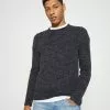 Brave Soul MONTREL - Jersey De Punto - Jet Black/deep Maroon, Hombre