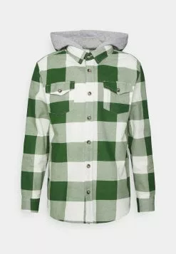 Brave Soul INGAROB - Camisa - Green/ Ecru, Hombre