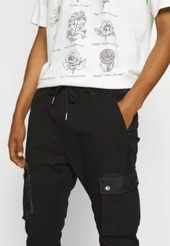 Brave Soul ALABAMA - Pantalones Cargo - Black, Hombre -Brave Soul Ventas 28d1fe23ddba4b01a643aec4a9db89ab