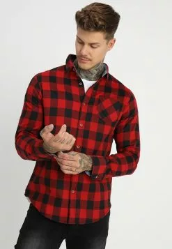 Brave Soul Camisa - Red/black, Hombre