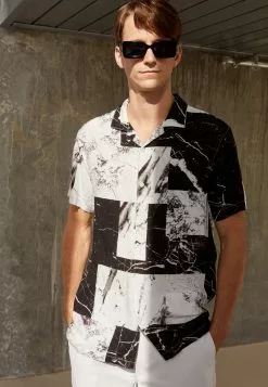 Brave Soul METAM - Camisa - Black/white, Hombre -Brave Soul Ventas 2dad2bf597bb48a1acf9d603f48de0b3