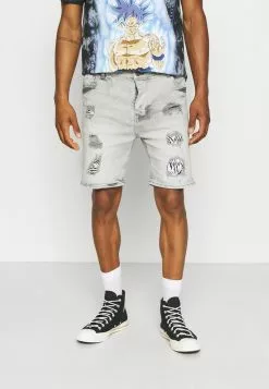 Brave Soul ANGOLA - Shorts Vaqueros - Light Grey, Hombre