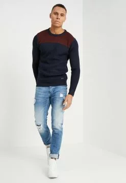 Brave Soul HERMES - Jersey De Punto - Dark Navy/dark Burgundy, Hombre -Brave Soul Ventas 2fca64a3888149bd9df60e0aa2af69bd