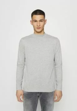 Brave Soul BURMESE - Camiseta De Manga Larga - Light Grey Melange, Hombre