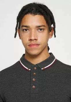 Brave Soul KENNEDY - Polo - Dark Charcoal Marl/ecru/burgundy, Hombre -Brave Soul Ventas 34533b0aa7454355893b9270af4fc3bf