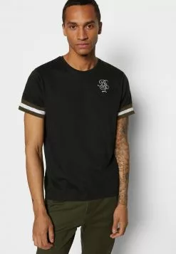 Brave Soul DRUMMOND - Camiseta Estampada - Jet Black/mid Khaki/optic White, Hombre -Brave Soul Ventas 35bf0c0d8c0c47a5b0c91be751e84586