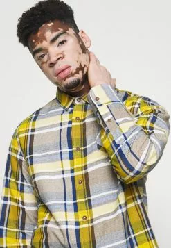 Brave Soul ROOKER - Camisa - Blue/mustard/brown/white, Hombre -Brave Soul Ventas 3866e1243bb74d43ac87f1b3a9a6342c