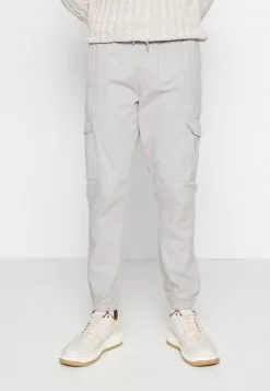 Brave Soul FINE - Pantalones Cargo - Light Grey, Hombre