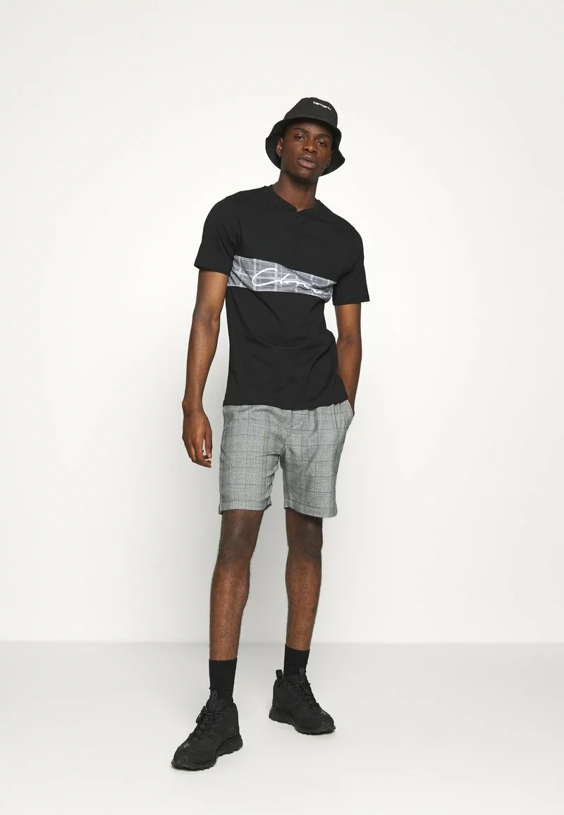 Brave Soul SPENCER - Shorts - Black/white, Hombre 2 Brave Soul SPENCER - Shorts - Black/white, Hombre - Imagen 2