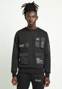 Brave Soul Sudadera - Jet Black/white, Hombre