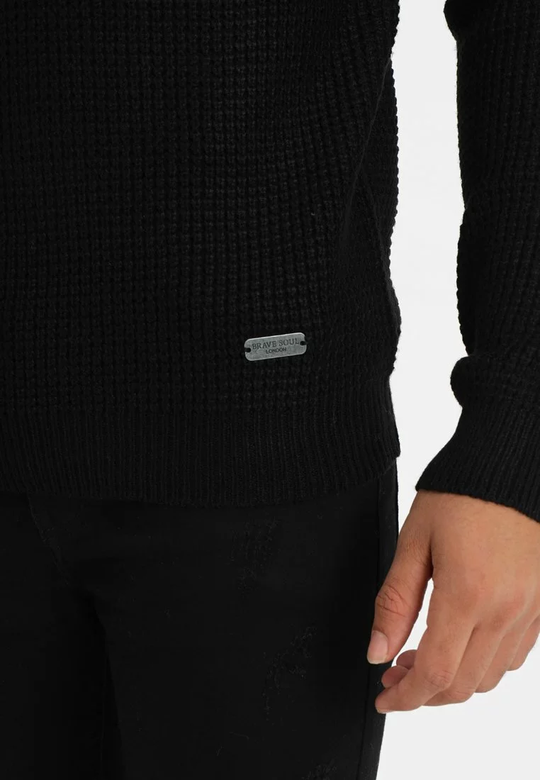 Brave Soul HERMES - Jersey De Punto - Black/khaki, Hombre 6 Brave Soul HERMES - Jersey De Punto - Black/khaki, Hombre - Imagen 6