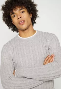 Brave Soul Jersey De Punto - Silver Grey Marl/ Vintage White, Hombre -Brave Soul Ventas 40412162f77b49439e2828818c1548b5