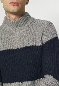 Brave Soul REINOLD - Jersey De Punto - Silver Grey Marl/ French Navy, Hombre -Brave Soul Ventas 40c85b719959482696f40e883955a44d