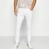 Brave Soul BIKER - Vaqueros Slim Fit - White Denim, Hombre