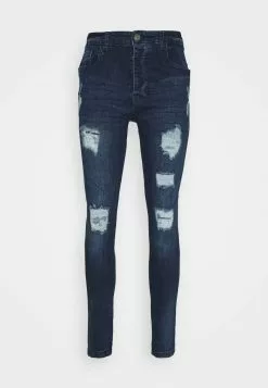 Brave Soul DISTRESSED - Vaqueros Pitillo - Dark Blue, Hombre -Brave Soul Ventas 42996b92aa9e4bcc934b3b40d754582a