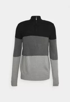 Brave Soul BRICEON - Jersey De Punto - Jet Black/slate Grey/silver Grey Marl, Hombre -Brave Soul Ventas 45ff739d747c4d38821b9811ba7ccfb0