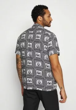 Brave Soul MOSAIC - Camisa - Black/white, Hombre -Brave Soul Ventas 46f8a482536b426fba0b80a6d38f3d73