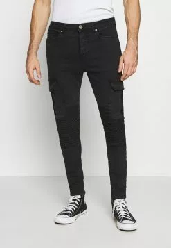 Brave Soul BIKERCARGO - Vaqueros Pitillo - Charcoal, Hombre