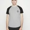 Brave Soul Camiseta Estampada - Light Grey Marl/ Black, Hombre