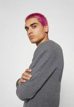 Brave Soul STAFFORD - Jersey De Punto - Dark Grey Marl/vintage White, Hombre -Brave Soul Ventas 4bbbe1e67c504bc8b219dd653fb7ea02