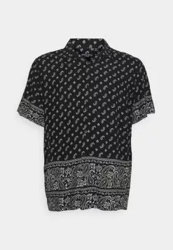 Brave Soul YOSHI - Camisa - Black/white, Hombre