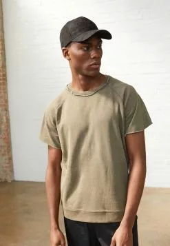 Brave Soul KELLER - Camiseta Estampada - Khaki, Hombre