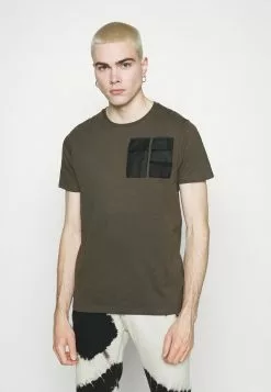Brave Soul ANTARES - Camiseta Estampada - Khaki, Hombre