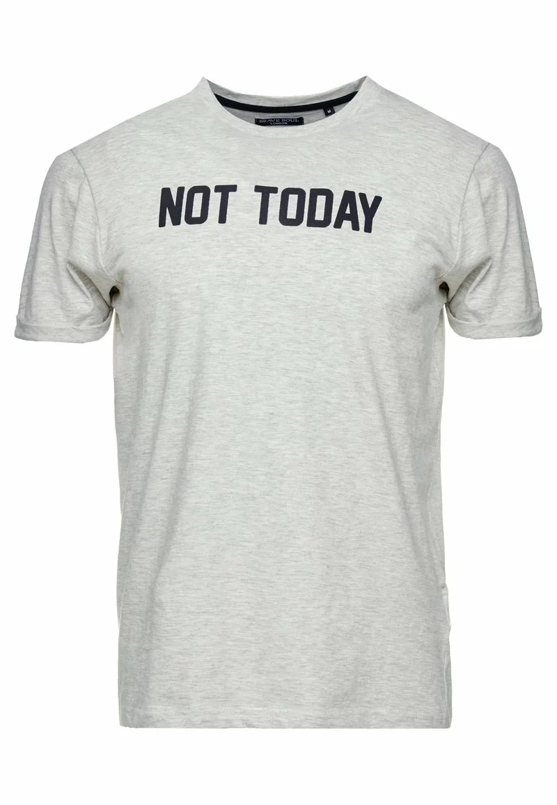 Brave Soul TODAY - Camiseta Estampada - Ecru Marl/black, Hombre 4 Brave Soul TODAY - Camiseta Estampada - Ecru Marl/black, Hombre - Imagen 4