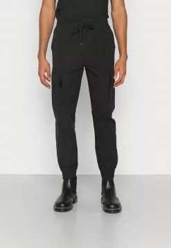 Brave Soul TEXAS - Pantalones Cargo - Black, Hombre