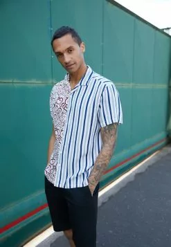 Brave Soul MIXX - Camisa - Black/multi Combo, Hombre